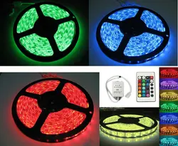 Водонепроницаемый IP65 5 м 12V60LEDs / M 300LED 5050 RGB из светодиодов ленты комплект 24 ключи ик пульт дистанционного управления