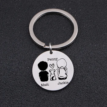 

Jewelry Keychain For Couple Boyfriend Girlfriend Dog Lover Gift Customized Name Keyring Fashion Stainless Steel Gift 3 Colors
