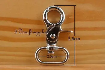 

Lobster Clasps Clips Claw purse hooks Swivel snap hook silver 25 mm 6pcs J10