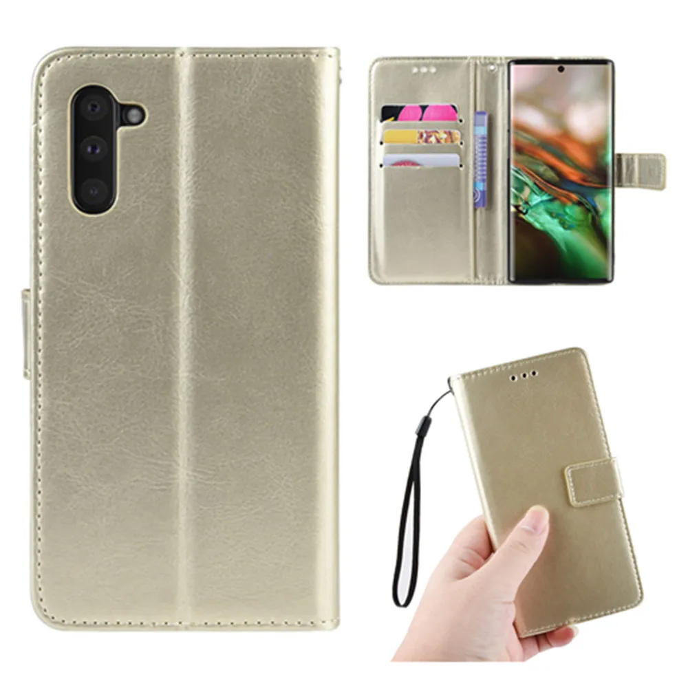 

For Samsung Galaxy Note 10 Luxury Flip PU Leather Card Slots Wallet Lanyard Stand Shockproof Case For Samsung Note10 Phone Bags