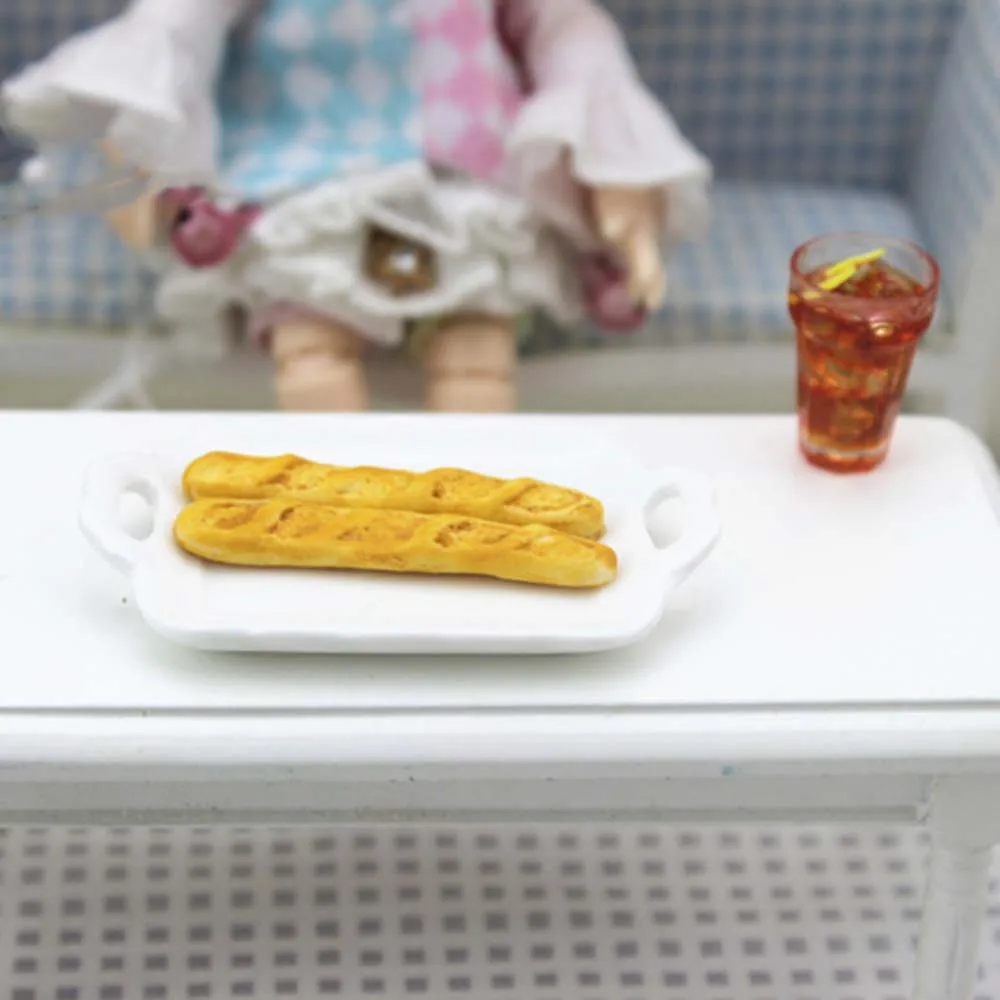 1Pcs 1/12 Dollhouse Miniature Accessories Mini Ceramic Food Tray Simulation Plate Model Toys for Doll House Decoration