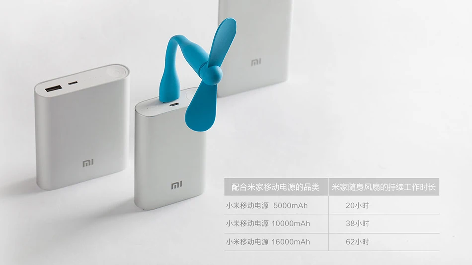 Original Xiaomi Mijia USB Portable fan, USB for Power bank  laptop notebook computer, Flexible Pocket fan (6)