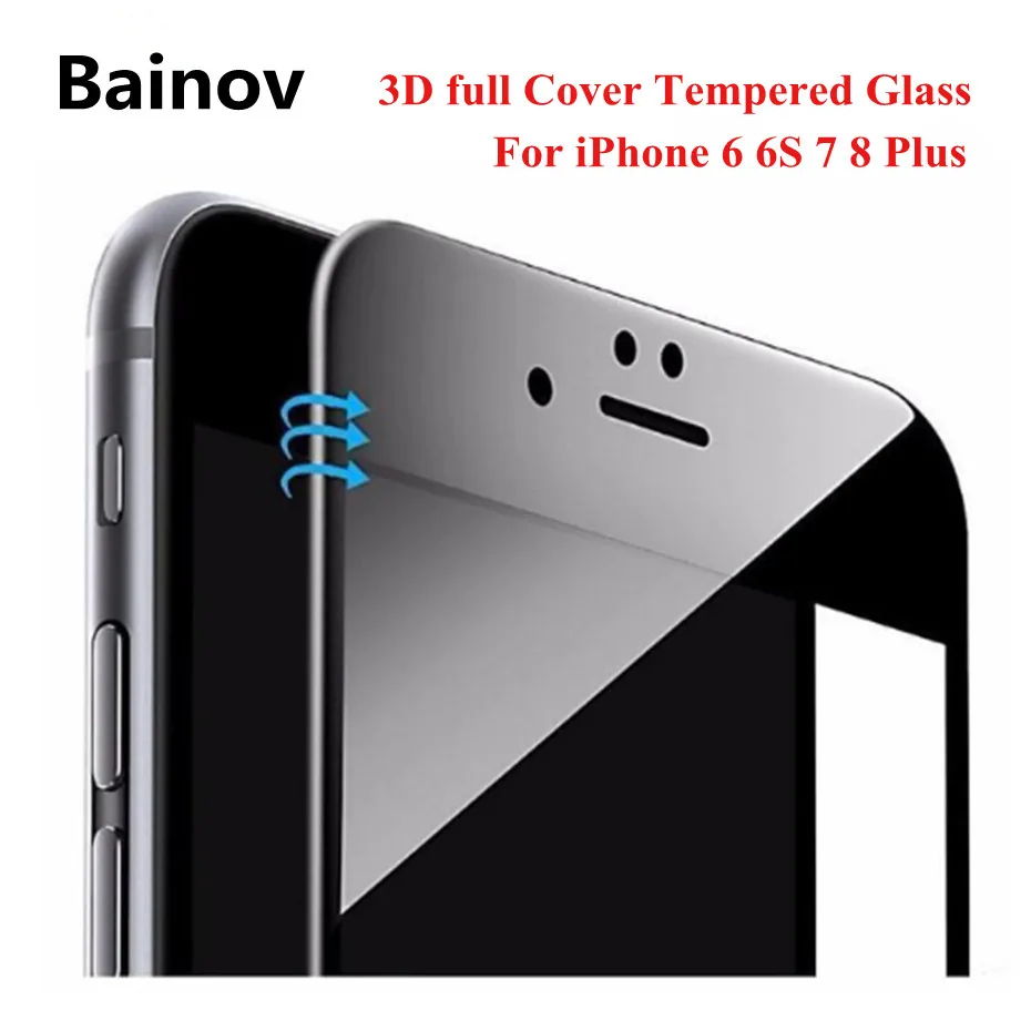 3D full cover protective glass for iphone 6 6s 7 8 x screen Protector film tempered plus | Мобильные телефоны и