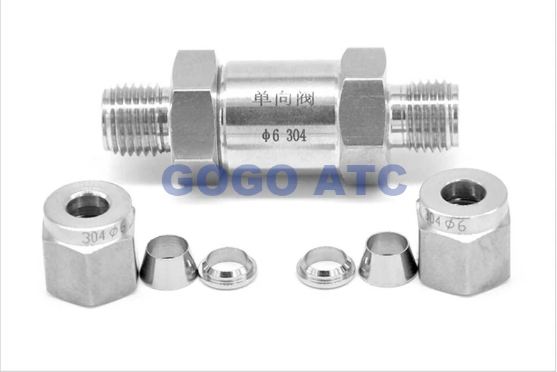 Высокое качество обратный клапан 3 6 8 10 мм 1/" 1/4" 3/" 1/2" жесткая трубка SS304 нержавеющая сталь высокого давления кислотостойкий односторонний клапан