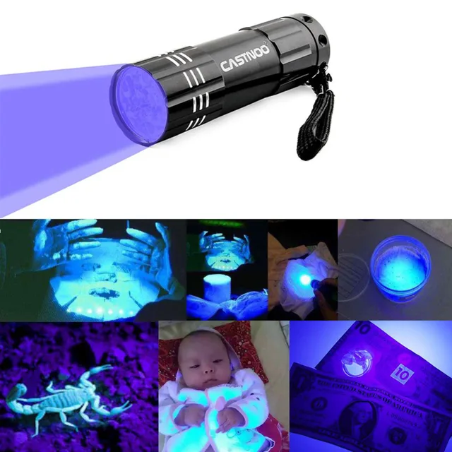 Buy CASTNOO Mini UV Light Torch Aluminum 9 LED Lamp