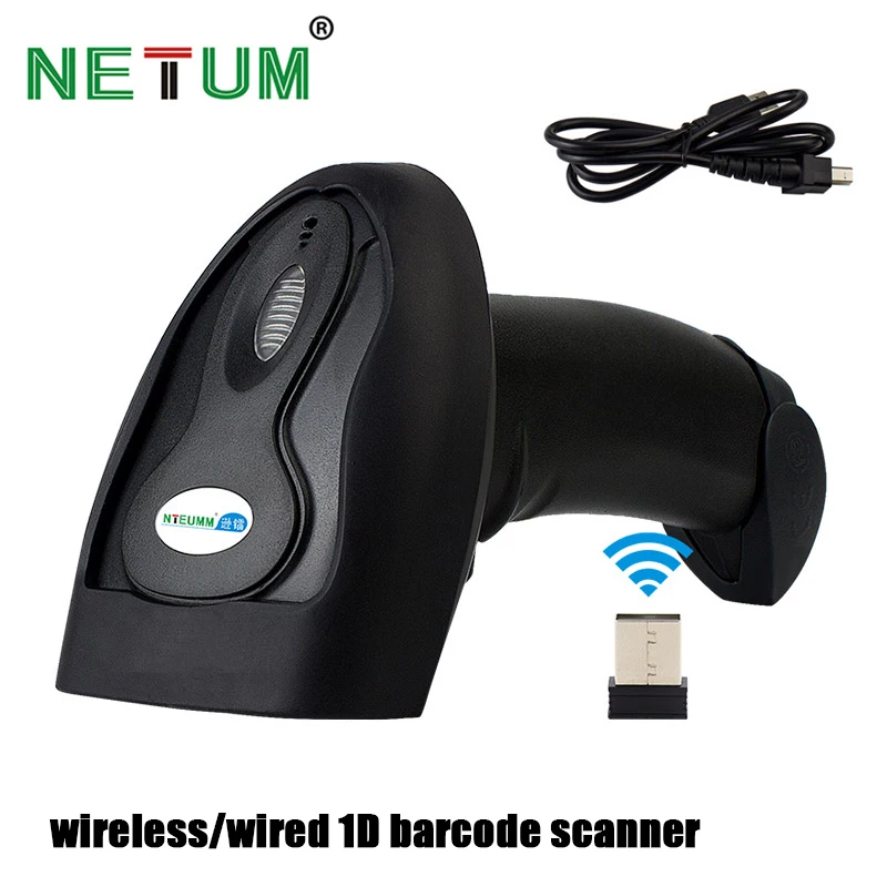 NETUM K2 اللاسلكية/السلكية 2.4 جرام الليزر الباركود ماسحة ليزر قارئ الباركود USB واجهة CE الأسود المحمولة المحمولة ماسحة