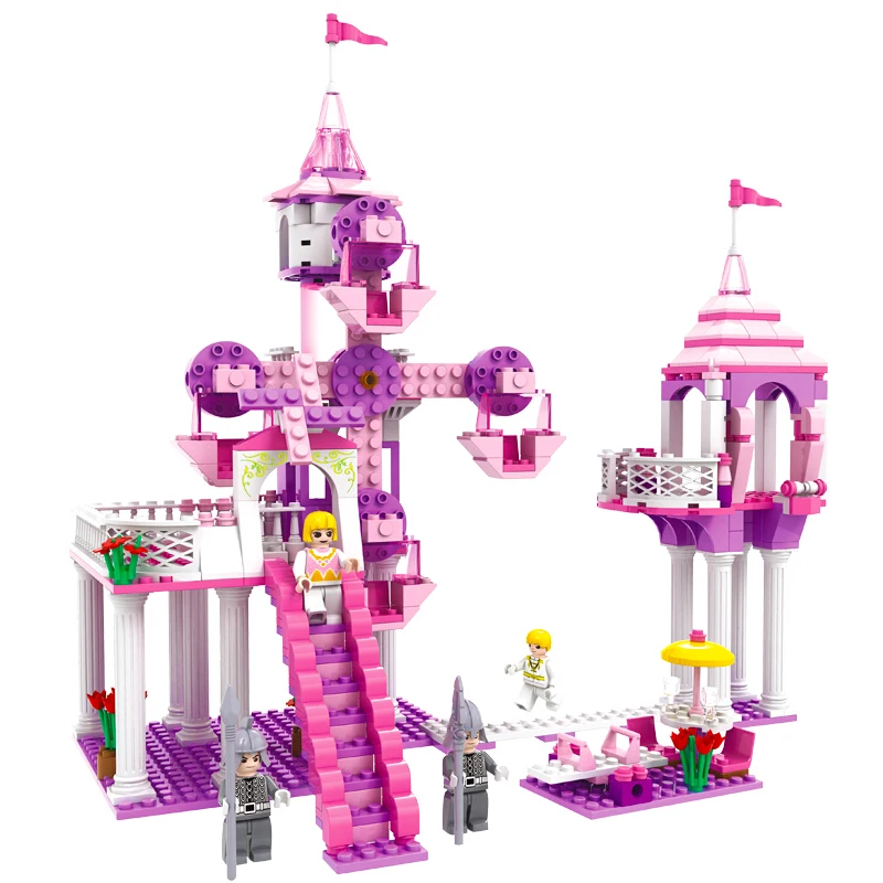 

Princess Castle Paradise/Prince Married Figures Educational Building Blocks Models Assembly Bricks Toys For Girls Kids Brinquedo