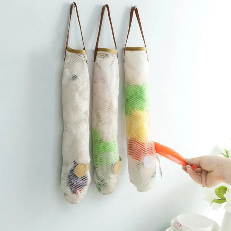 

Mesh Storage Bag Wall Hanging Hollow Kitchen Grocery Ginger Breathable Organizer XHC88