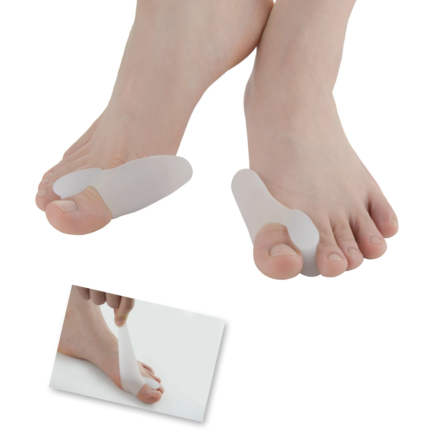2Pcs Silicone Gel Bunion Splint Big Toe Separator Overlapping Spreader