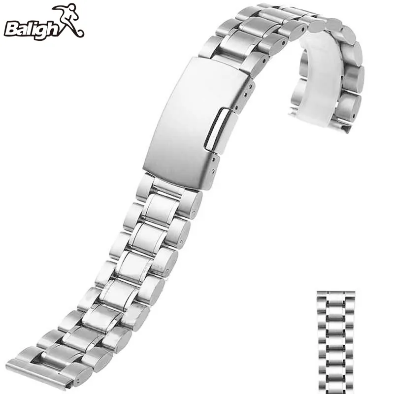 Men Watch Band Strap Stainless Stell Deployment Clasp Speed Master Wrist Women Band 18mm 20mm 22mm 5