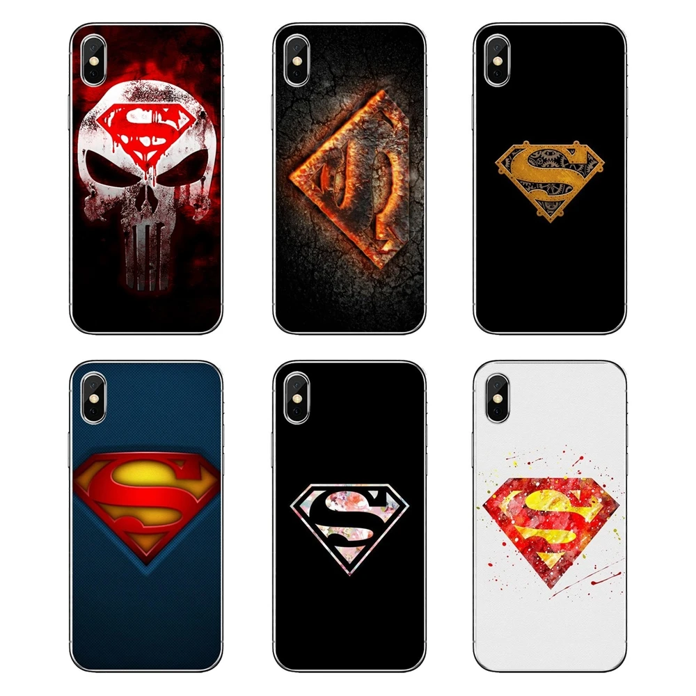 

Silicone Case Cover For Samsung Galaxy Note 8 9 S9 S10 A8 A9 Star Lite Plus A6S A9S marvel hero Man of steel Crazy superman logo