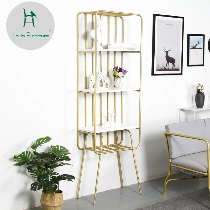 

Louis Fashion Bookcases Scandinavian Iron Shelf Bedroom Corner Creative Modern