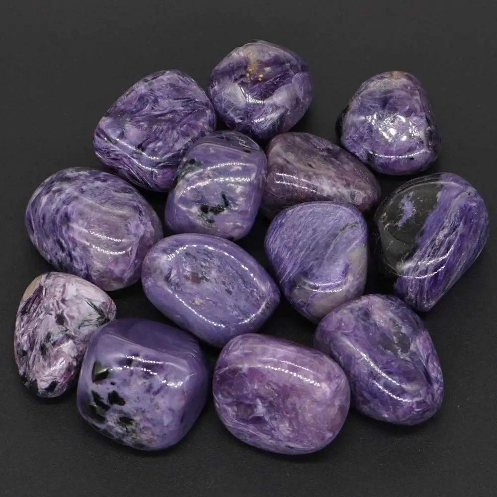 Bulk Tumbled Charoite Stones Natural Polished Gemstone Supplies for