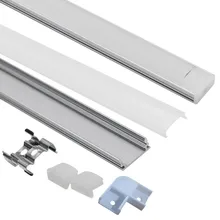 Светодиодная лента 0,5 м, 1 м, алюминиевый профиль для 5050, 5630, светодиодный светильник с жестким стержнем, алюминиевая экструзия с защитным угловым удлинителем