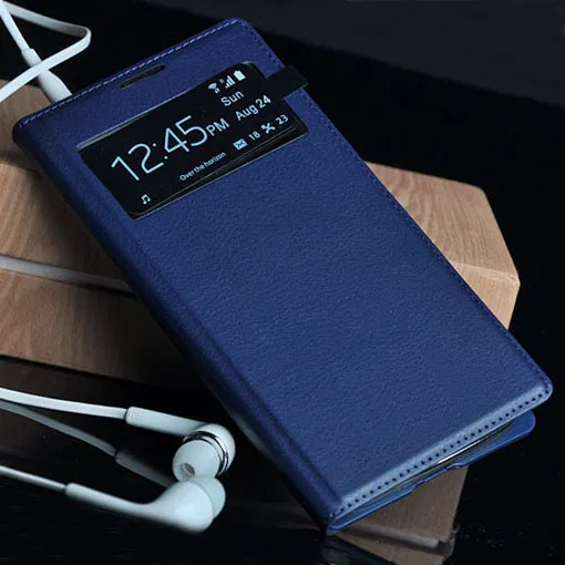 Smart View Flip Cover кожаный чехол для телефона для samsung Galaxy S4 GalaxyS4 S 4 GT 9500 I9500 I9505 I9506 GT-I9500 GT-I9505 samsung - Цвет: Dark blue