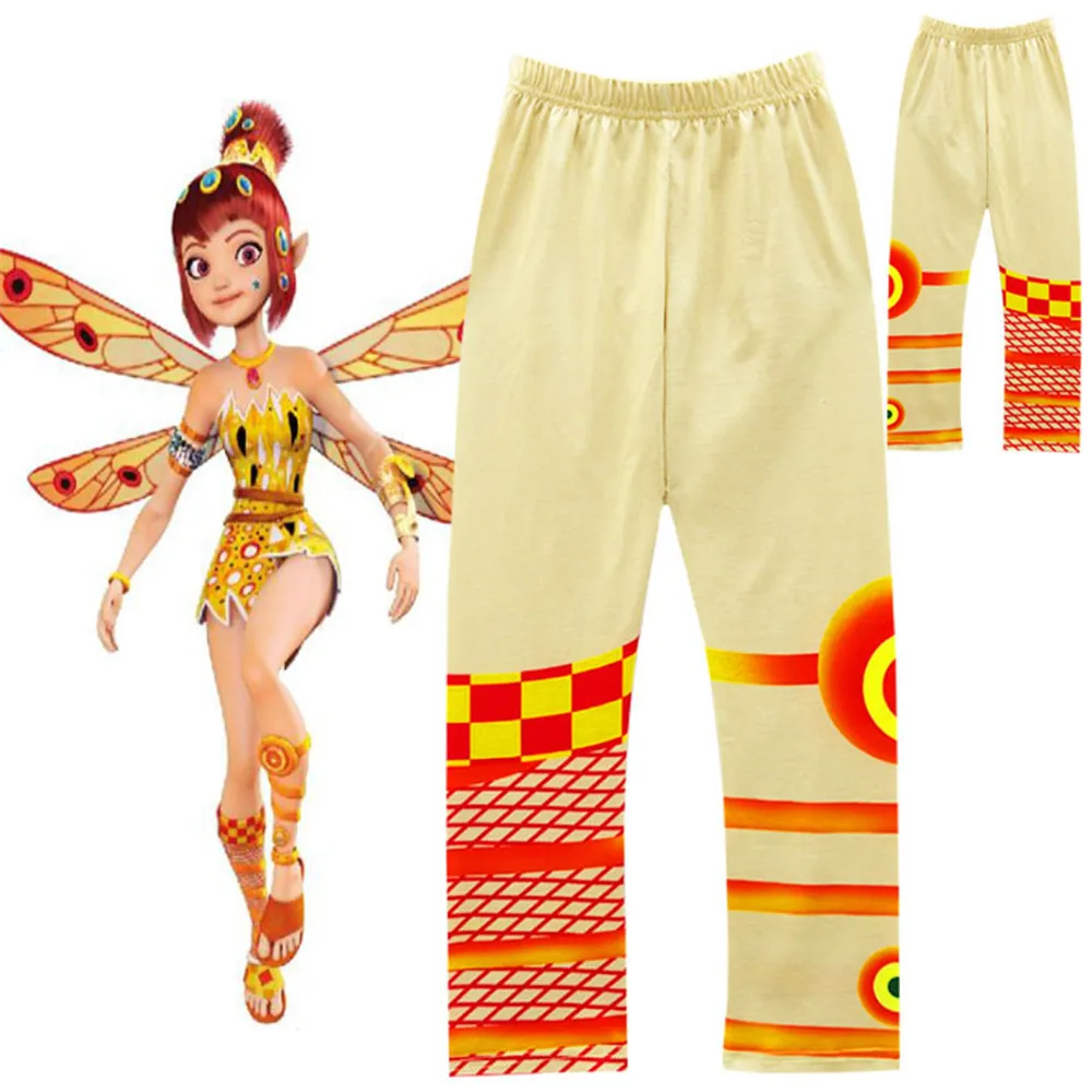 Animation MIA cosplay costumes Girl Vest Wing Top + Pants Suit yellow Dress mia Mia's Elven Kingdom kids Party