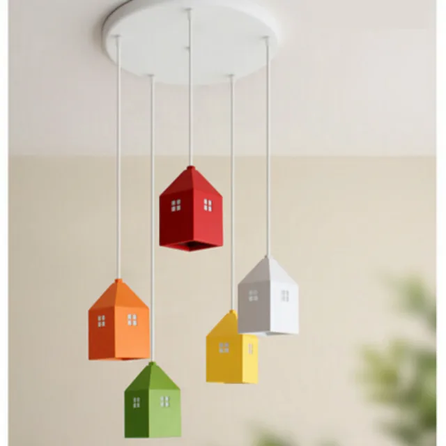 Us 34 39 5 Off New Cute Lovely Many Colors Little House Iron Art Children S Room Led E27 1 2 3 Heads Pendant Light For Kids Kindergarten 1713 In Us 34 39 5 Off New Cute Lovely Many Colors Little House Iron Art Children S Room Led E27 1 2 3 Heads Pendant Light For Kids Kindergarten 1713 In