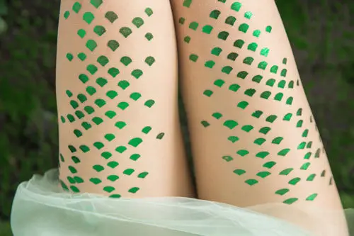 Новые специальные женские эластичные чулки с принтом Русалочки прозрачные колготки Утягивающие колготки - Цвет: Зеленый