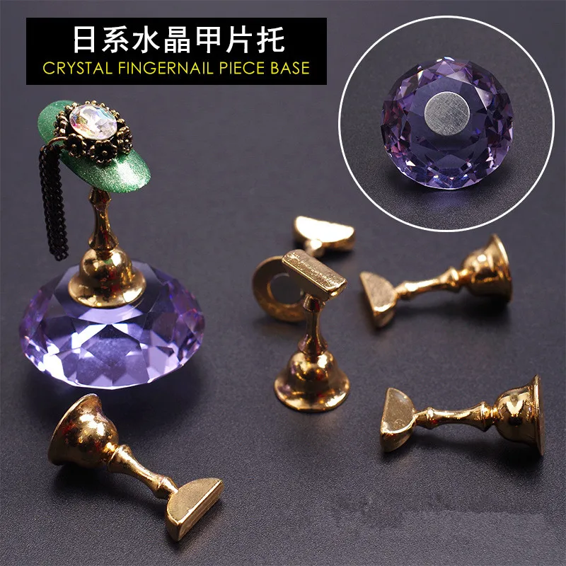 

1pc/set DIY Nail Form Tools Nail Art Display Shelf Crystal Diamond Base False Nails Stand Seat Manicure Showing Holder With Box