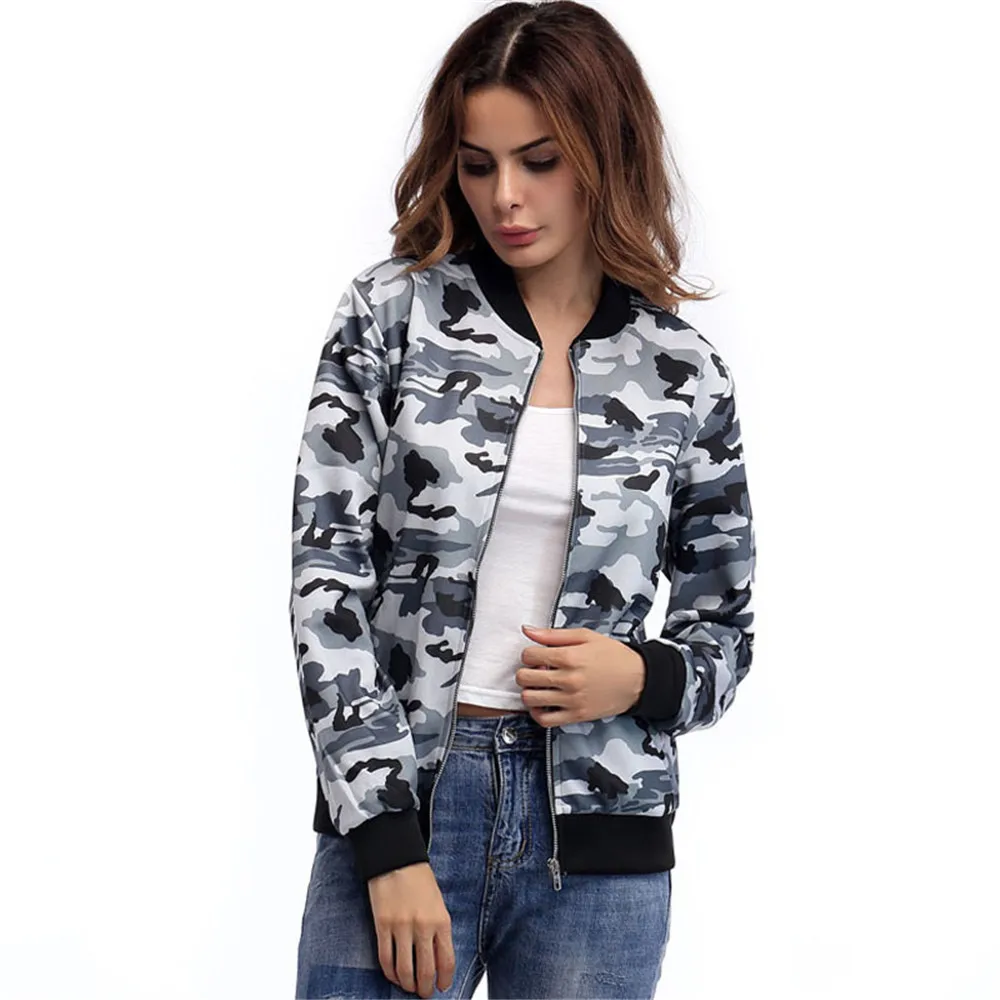 

2018 Spring New Camouflage Jacket Top European and American Style Fashion Comfortable Jacket Female