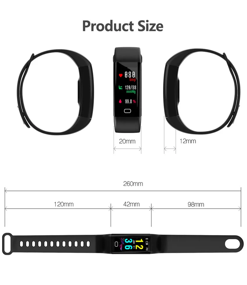 Крутые цветные умные часы для плавания, браслет HR/BP/O2 Health Montre, умные часы для IOS/Xiao mi/sony/huawei VS mi Band 3/Q8