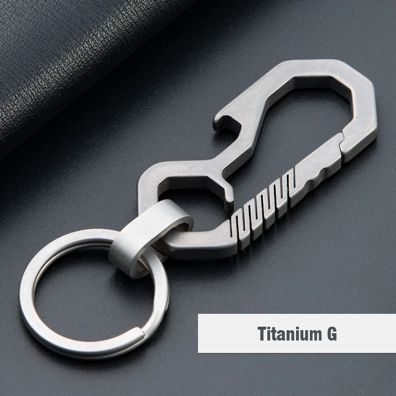 CQ высококачественный настоящий титановый брелок для ключей, роскошный мужской брелок на заказ с буквами, ультра легкий EDC для брелоков, держатель ювелирных изделий - Цвет: G