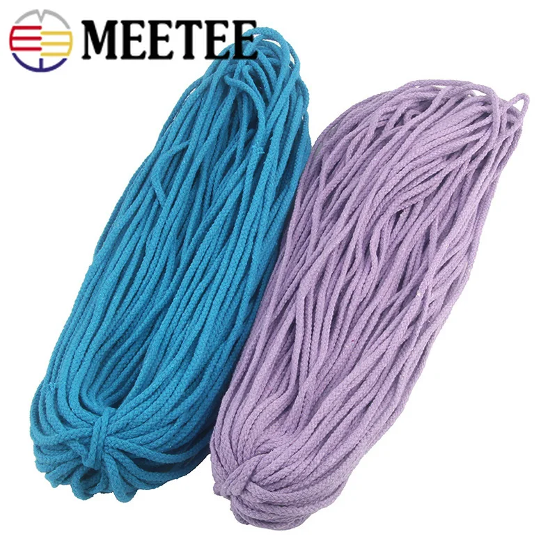 Meetee 40 метров 5 мм цветная восьмижильная хлопковая скрученная веревка шнур тканый шнур для нитей Домашнее украшение ремесла AP276