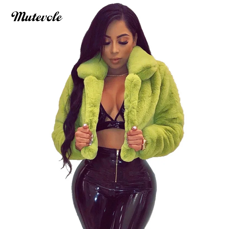 Prix Mutevole hiver chaud moelleux fausse fourrure manteaux vestes femmes fourrure fausse fourrure recadrée veste col rabattu ouvert avant pardessus