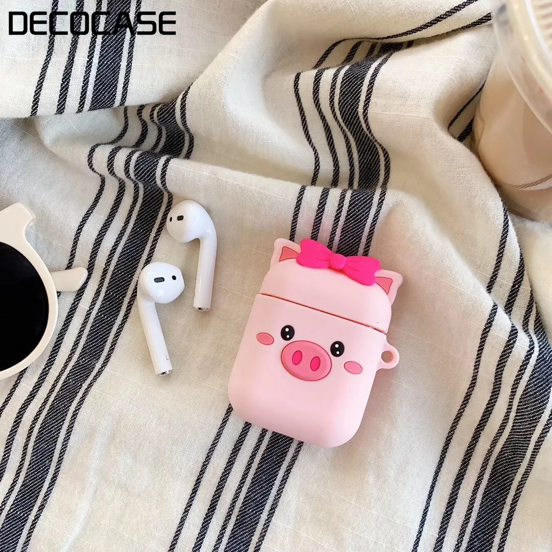 

Decocase Lovely Cartoon Anime Duck Pink Cat Claw Bluetooth Wireless Earphone Case for AirPods Charging Box Protective Cover Skin