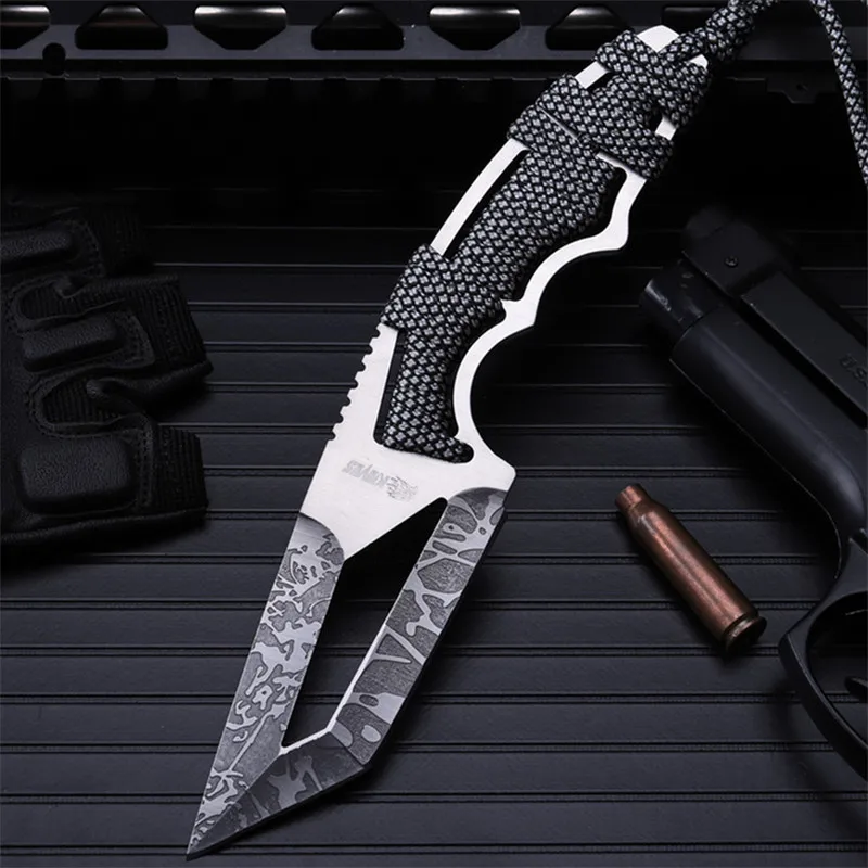 Outdoor self-defense wild small straight knife knife sharp knife wilderness survival than zero 10 folding fruit knife tools