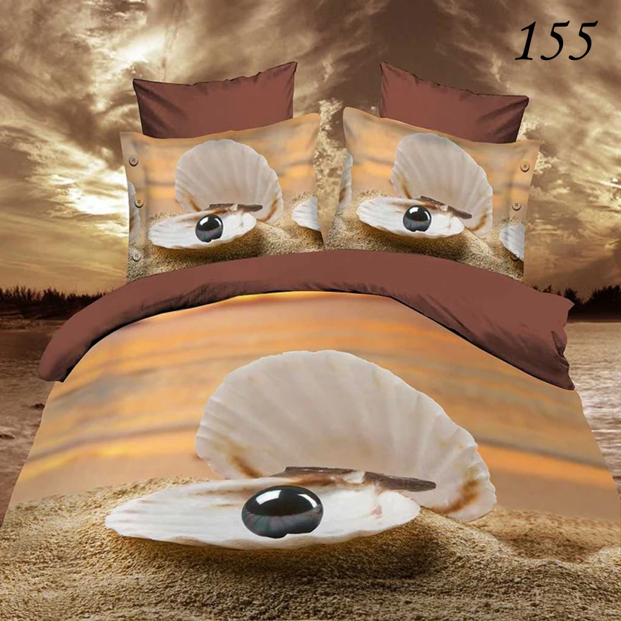 Shell Pearls 3D Polyester 4Pcs Bedding Sets Bedclothes Set Bed Linens Duvet Cover Quilt Bedroom Covers Sheets Pillowcase | Дом и сад
