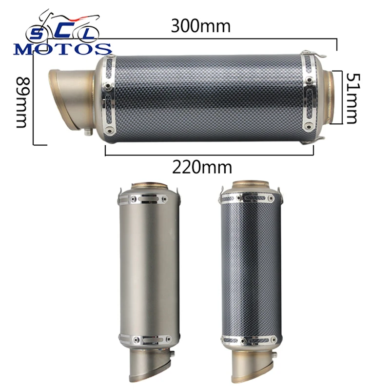 

Sclmotos- Motorcycle Exhaust Pipe Akrapovic Muffler with DB Killer Scooter Pit Bike Dirt Motocross For TMAX530 ER6N CBR250R EXC
