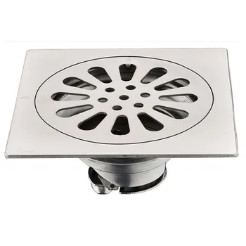 

High Quality 100*100mm 304 Stainless Steel Floor Drain Deodorization Square Shape Chrome Plate Bathroom Drain Shower Drain New
