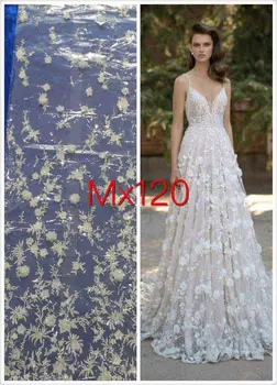 

Latest nigerian SYJ-62027 Tulle lace fabric with stones high quality for party wedding dress