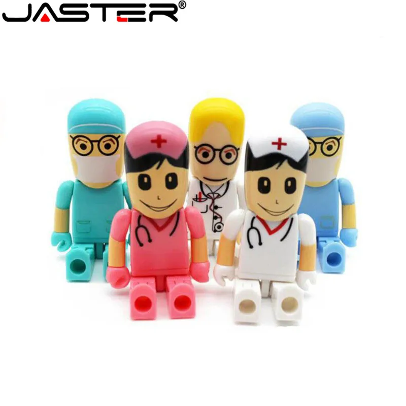 JASTER Doctors memory stick nurses Lovely medical pendrive cartoon usb flash drive pendrive 4GB 8GB 16GB 32GB 64GB