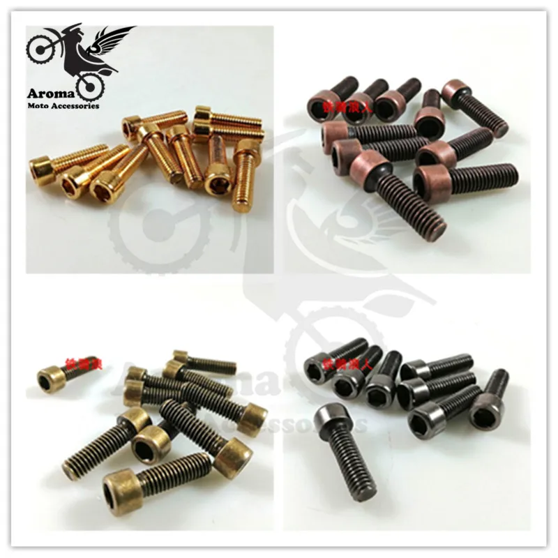 

10pcs M6 motorbike screw part kit fairing dirt pit bike screw moto fixing moto Nuts Bolts accessories decal motorcycle screw 6MM
