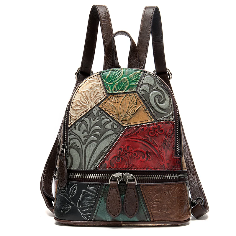 Высокое качество, натуральная кожа, маленький школьный рюкзак для ноутбука, женский, новинка, богемный рюкзак