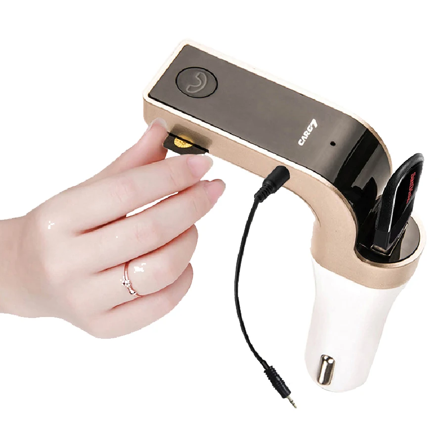 Sumpk 5v2. 1a usb شاحن سيارة سيارة بلوتوث mp3 ولاعة السجائر محول لفون ل سامسونج unviersal المحمولة