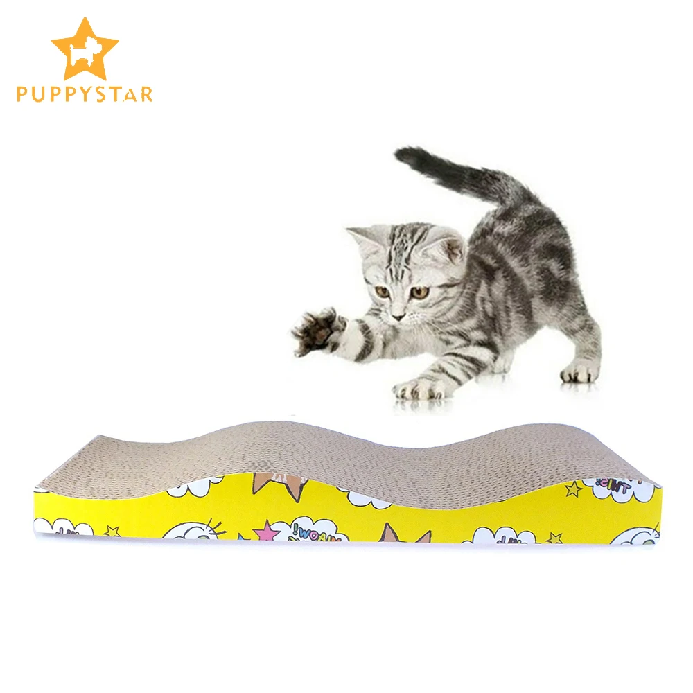 Corrugated Paper Cat Scratcher Catnip Kitten Scratch Pad