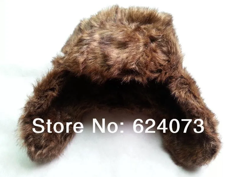

Hot Promotion Winter Trapper Hat, Imitation Rabbit Fur Russian Hat, brown fur trapper HA-04 Free shipping