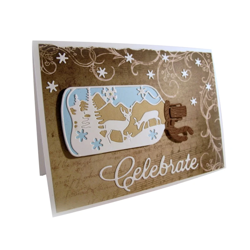 

CJCrafts Deer Dies Christmas Bottle Dies for Card Making with Dies for Scrapbooking Bottle Stencil Decor Diescut New Arrival