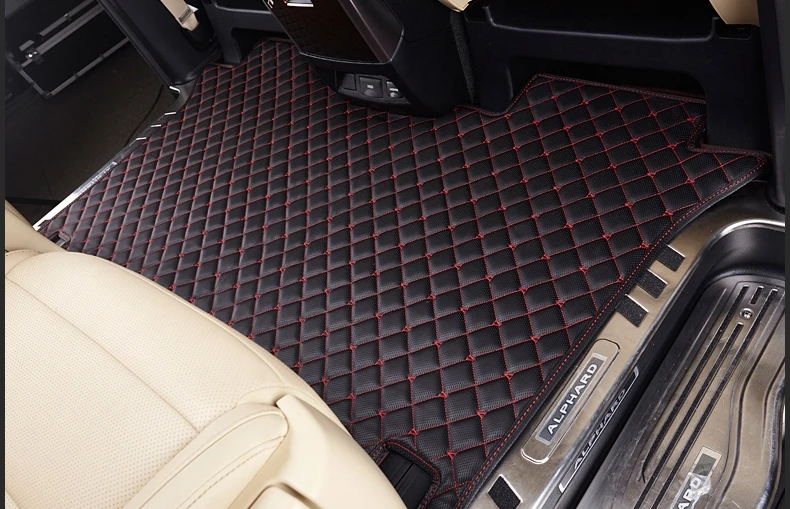 Полный комплект автомобильных ковриков+ коврик для багажника для Toyota Alphard/Vellfire- 7 мест/8 мест водонепроницаемые ковры