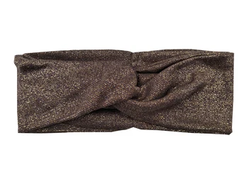 

T175261Newest spring set good stretch gold metallic spandex shimmer turban bands fashion solid brown headwear headband for women