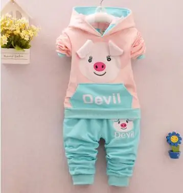 

Children Hooded Sweatshirts 2019 Spring Child Kids Cartoon Outwear Pullovers Lovely Baby Girls Boys Outfit for New Year QHQ037