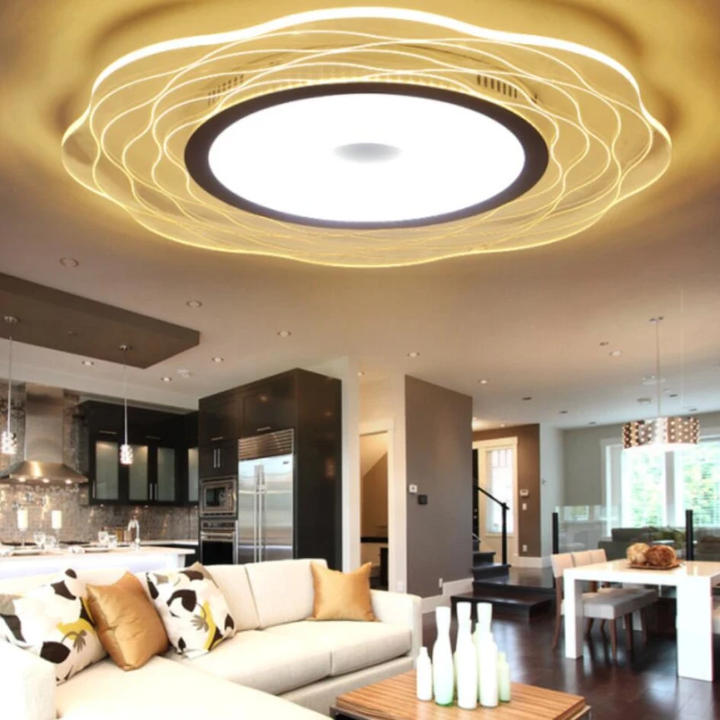 

Modern Ultra-thin Led Ceiling Lights Circular Acrylic Living Room Bedroom Ceiling Lamp Hotel room Hanging Lamp Remote control