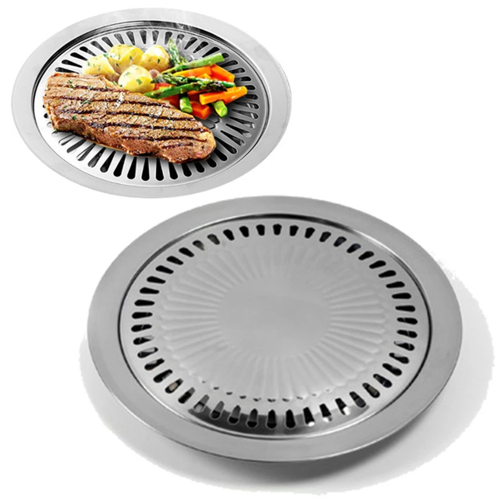 Антипригарный поднос для барбекю, кухонная посуда для барбекю на открытом воздухе, круглая сковорода для жарки