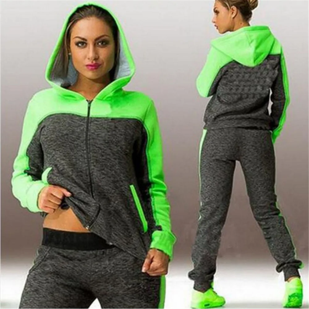 

Hooded Suit Set Tracksuits Women Clothes Sportswear Fitness Workout Set High Quality Women Clothing 4XL