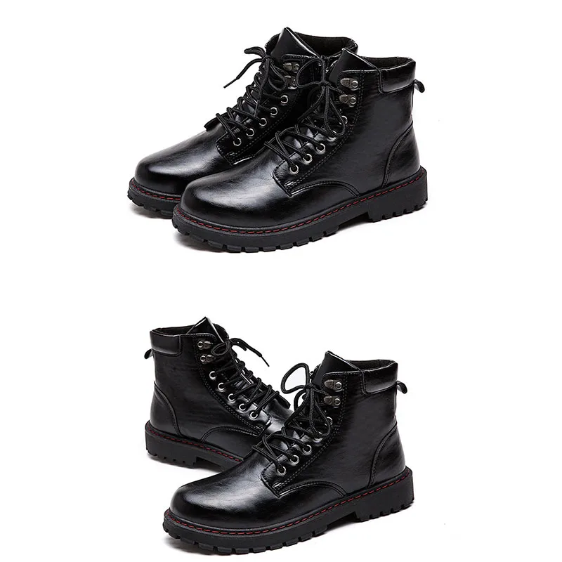 Macio Até 1 Inverno black Segurança Moda Botas Rendas Sapatos Couro 2019 Martin Black Homens Para Militares Trabalho Novas 2 Dos Masculina De AxZZn1