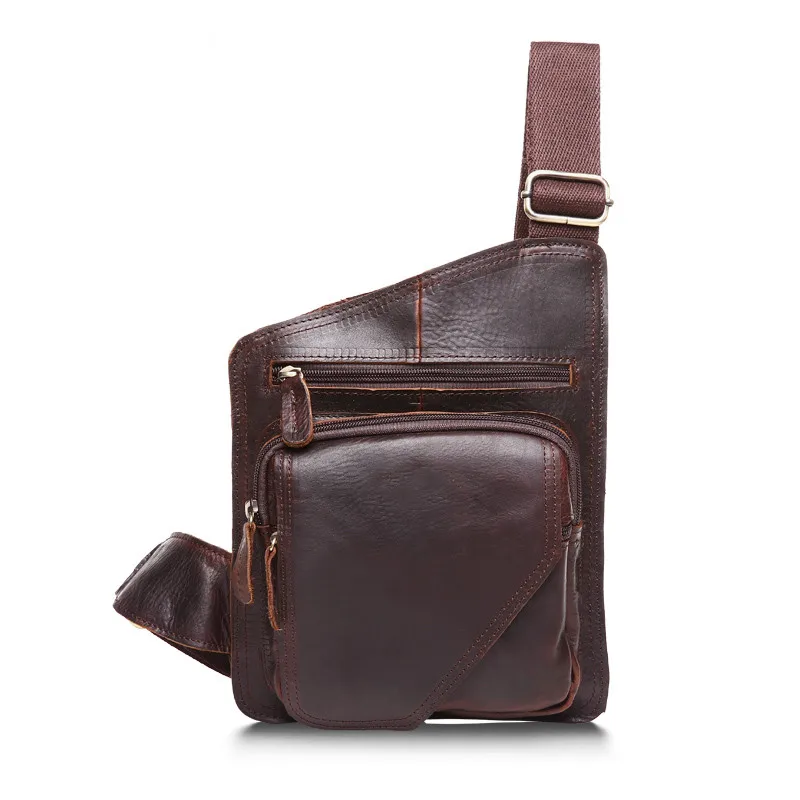 Vintage 100% Guarantee Real Skin Genuine Leather Cowhide Women / Men Chest Bags Small Messenger #M214 | Багаж и сумки