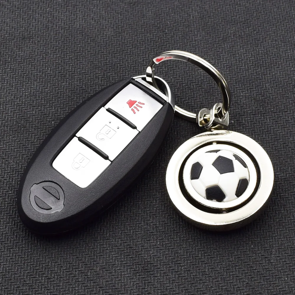 

ATOBABI Zinc Alloy Soccer Shape Rotatable Key Chains Sport Styling Key Ring Football Car Key Holder Gift Present Trinket Pendant